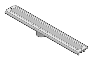 Linear shower drain design for the ShowerLine Kit by QuickDrainUSA, showing a sleek, modern aesthetic