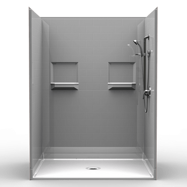 Barrier Free Shower Stall | 60 x 42 | Multi-Piece | Subway Tile Barrier Free Shower Stall | 60 x 42 | Multi-Piece | Subway Tile