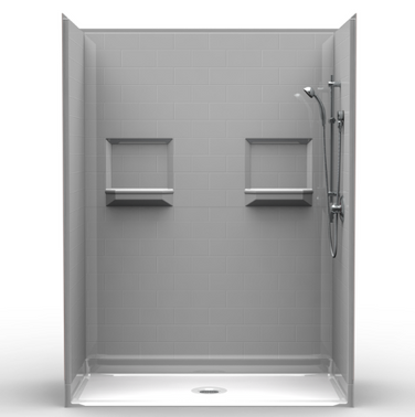 Roll In Shower | 60 x 36 | Multi-Piece | Subway Tile Pattern