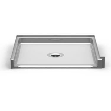 ADA compliant shower base with low-threshold entry, designed for safe transfers from wheelchair to shower seat