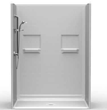 Barrier Free Shower | 60 x 34 | Multi-Piece | Subway Tile