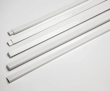 Shower flange trim kit components in white, designed for easy installation and wall repair