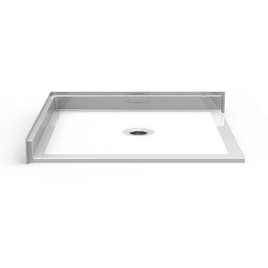 Double Entry Shower Pan | 48 x 48 | Barrier Free | Center Drain | Left Wall