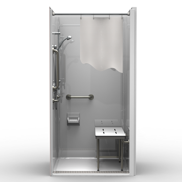 ADA Shower | 40 x 38 | Single-Piece | Trench Drain | Smooth