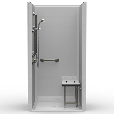 ADA Shower Stall | 42 x 38 | Single-Piece | Subway Tile