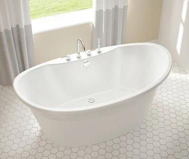 66 x 36 Clara freestanding bathtub with center drain and durable AcrylX finish