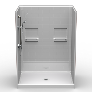 Curbed Shower Stall | 60 x 42 | Multi-Piece | Subway Tile