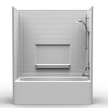 Bathtub Shower Combo | 60 x 30 | 4-Piece | 4" Tile Pattern