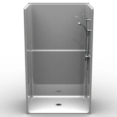 48 x 36 barrier free shower stall with single-piece smooth walls and low threshold entry