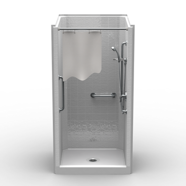 Stand Up Shower | 42 x 38 | Single-Piece | 4" Tile Pattern
