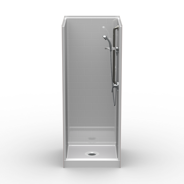 Curbed Shower Stall | 30 x 30 | Multi-Piece | Subway Tile