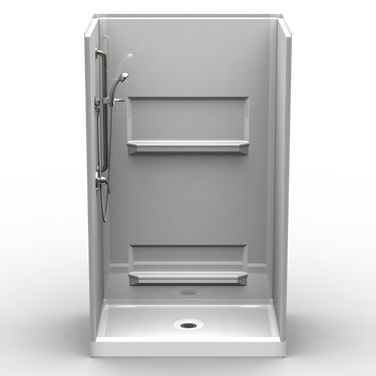 Curbed Shower Stall | 48 x 32 | Multi-Piece | Subway Tile