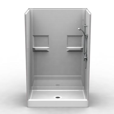 Curbed Shower Stall | 60 x 30 | Multi-Piece | Subway Tile