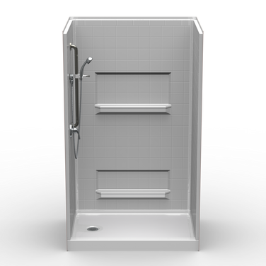 Curbed Shower Stall | AFR | 48 x 34 | Multi-Piece | 4" Tile Finish