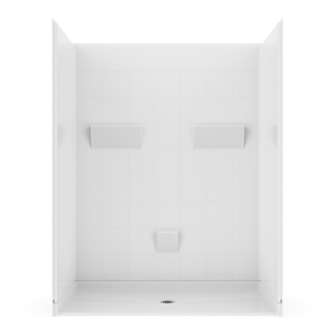60 X 33 Roll-in Shower Stall | Barrier Free | Center Drain