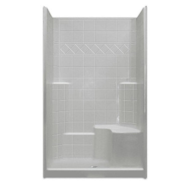 48 X 36 Shower Stall + Built-in Right Seat | Multi-Piece