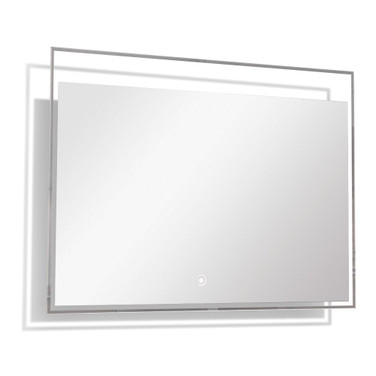 LED bathroom mirror with touch sensor, sleek design, and multiple size options for cosmetic use