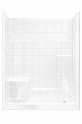 60 X 32 Shower with right drain | Built-in Seat | Tub to Shower