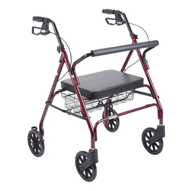 Heavy Duty Bariatric Rollator Rolling Walker | Red