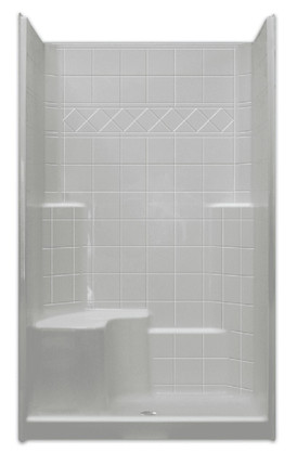 36 X 48 Shower Stall + Built-in Seat | 1-Piece