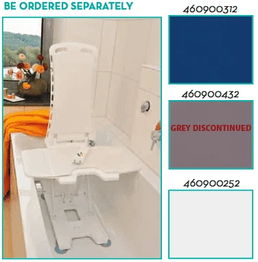 Bellavita Bath Lift Comfort Cover in various colors, displayed in a bathtub setting