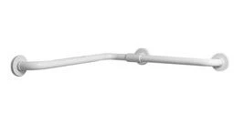 36-inch vinyl-coated corner grab bar designed for bathroom safety, with a wave style and supporting up to 450 lbs