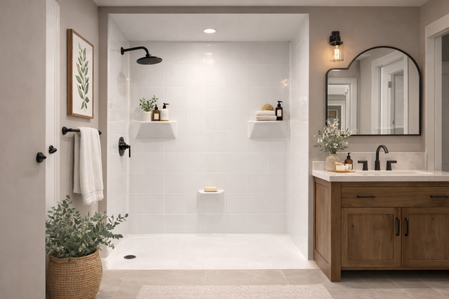 Prefabricated Curbless Showers | Easy, Accessible Bathroom Upgrade