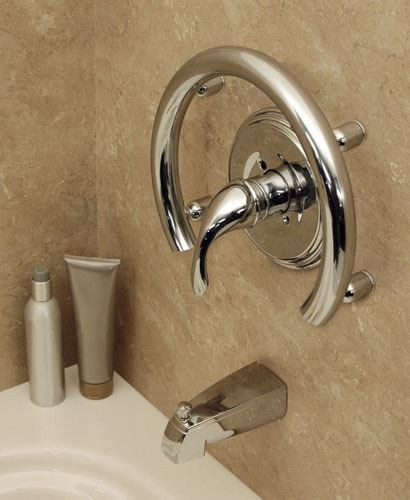 INV-ACR Di BS Accent Ring – Corrimano Integrato In Acciaio Spazzolato Per Bagno, Supporto Sicuro E Discreto