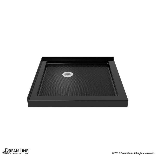 Double Threshold Shower Base | 32 x 32 | Corner Drain | Black
