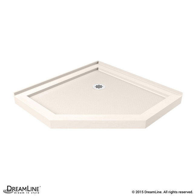 Neo Angle Shower Base | 42 x 42 | Corner Drain | Biscuit