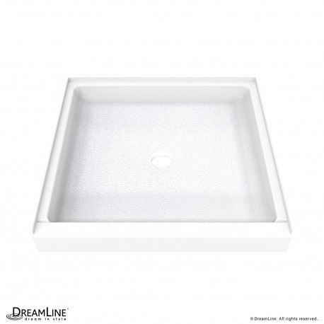 Solid Surface Shower Pan | 42 x 42 | Center Drain | White