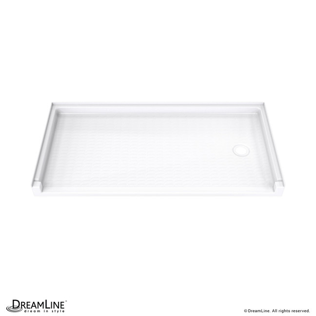 Solid Surface Shower Pan | 60 x 30 | White | Right Drain