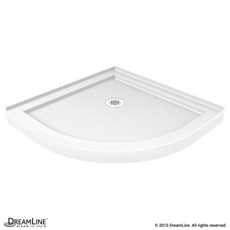 Quarter Round Shower Base | 38 x 38 | Corner Drain | White