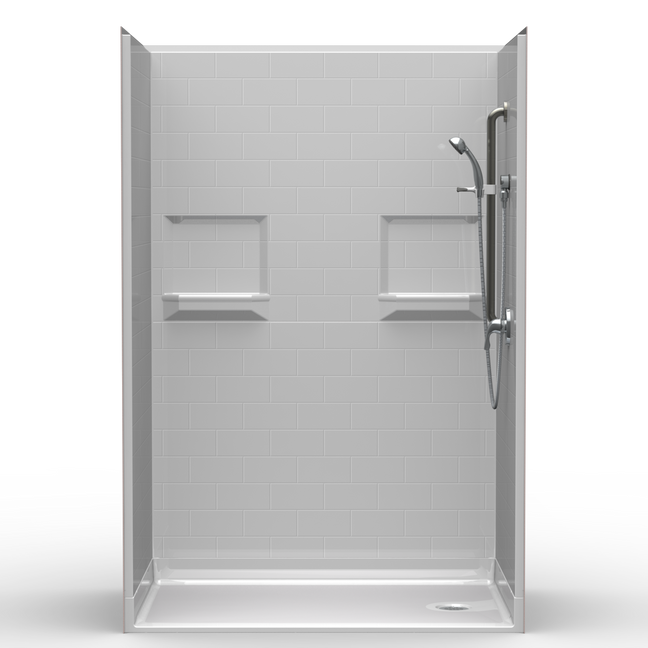 Roll In Shower Stall | 54 x 36 | Multi-Piece | Subway Tile