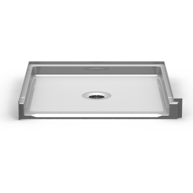 ADA compliant shower base with low-threshold entry, designed for safe transfers from wheelchair to shower seat