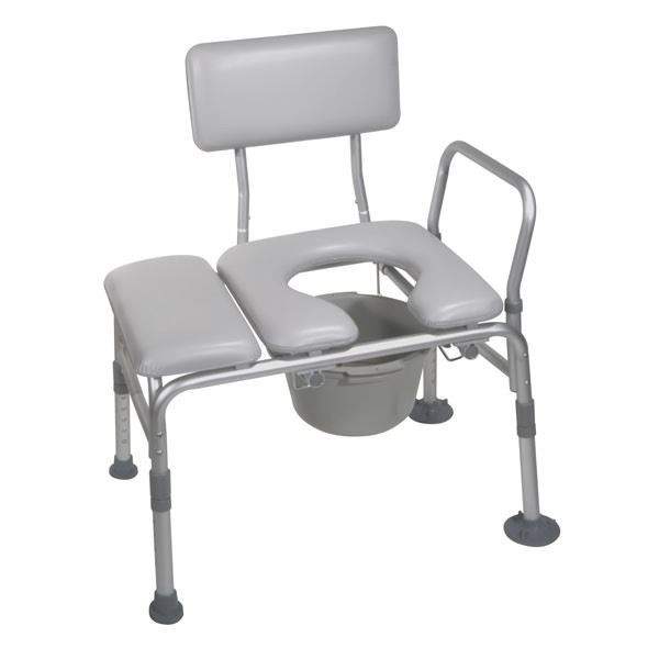 Transfer Bench & Commode with Padded Seat
