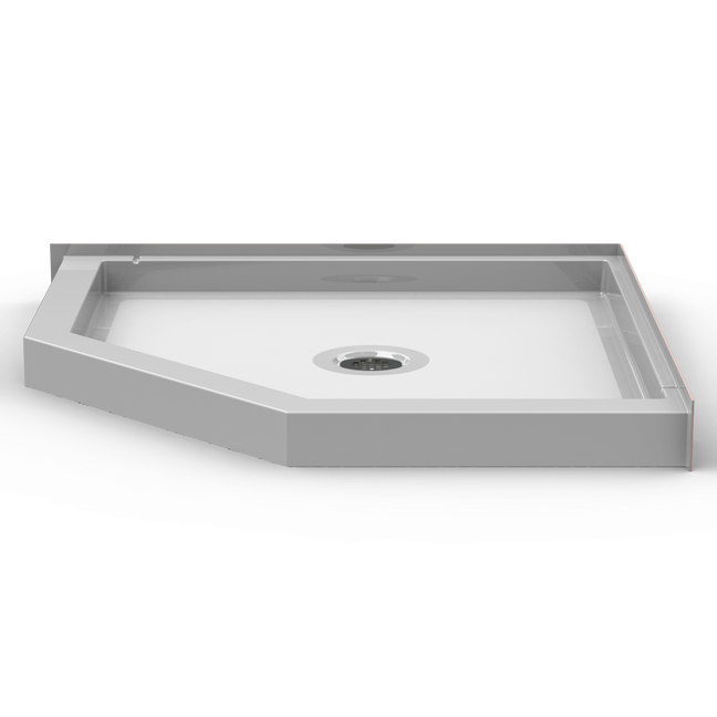 Neo-Angle Shower Pan | 42 x 42 | Center Drain | 4" Curb