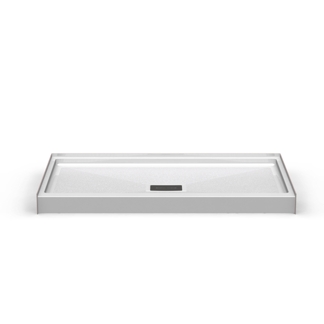 Curbed shower pan, 60 x 36 inches, with a center drain and 4-inch threshold