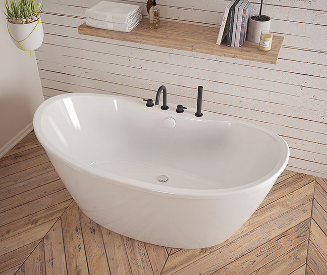 66 x 36 Effie freestanding bathtub with white AcrylX finish and front center drain