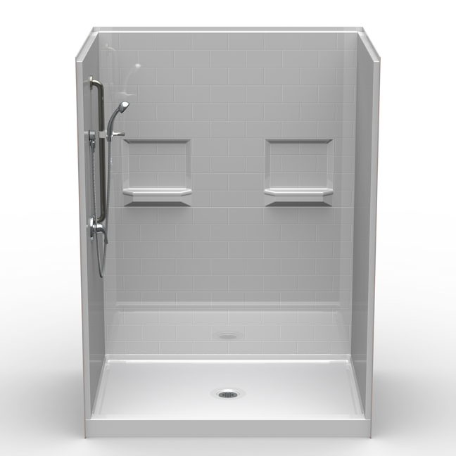 Curbed Shower Stall | 60 x 42 | Multi-Piece | Subway Tile