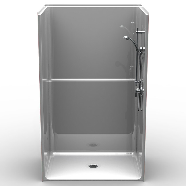 48 x 36 barrier free shower stall with single-piece smooth walls and low threshold entry