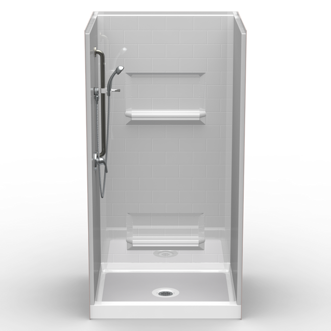 Curbed Shower Stall | 42 x 36 | Multi-Piece | Subway Tile