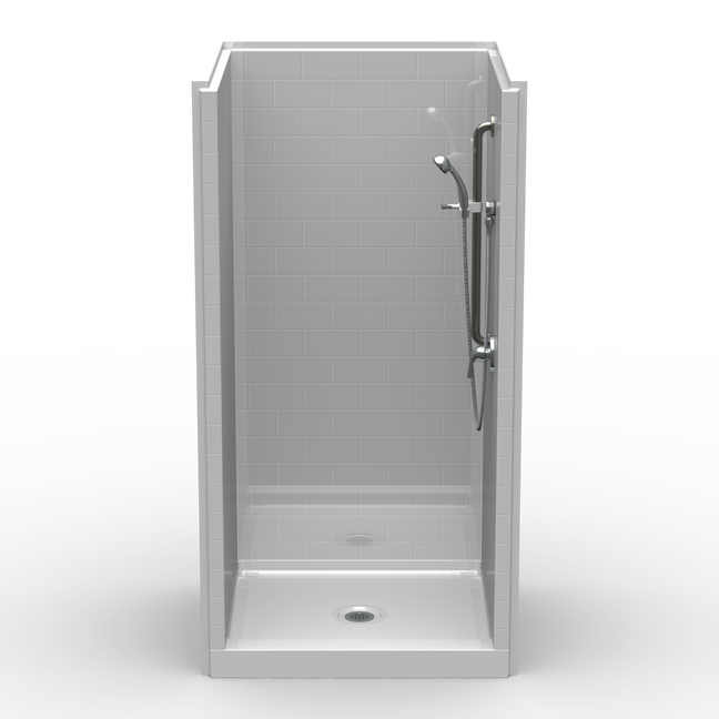 Curbed Shower Stall | 42 x 38 | Multi-Piece | Subway Tile