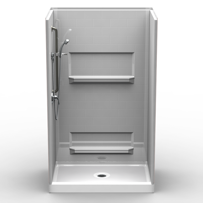 Curbed Shower Stall | 48 x 32 | Multi-Piece | Subway Tile