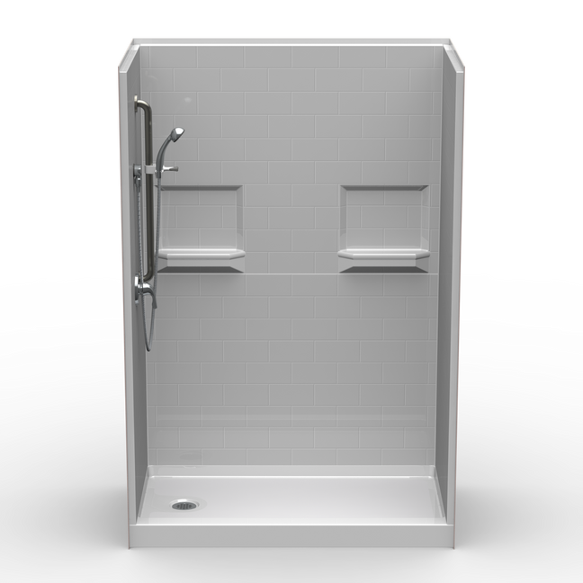 Curbed Shower Stall | AFR | 54 x 30 | Multi-Piece | Subway Tile
