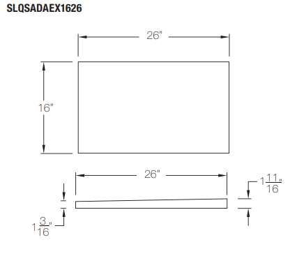 QuickDrain ADA Quick Slope Extension Panel dimensions: 26 x 16 inches