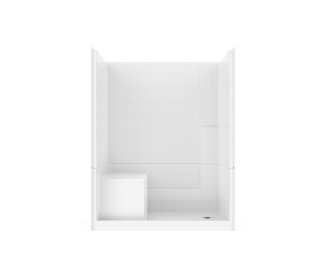 36 X 48 Shower Stall with Built-in Seat, multi-piece design for accessible bathing, with a spacious interior and safety-