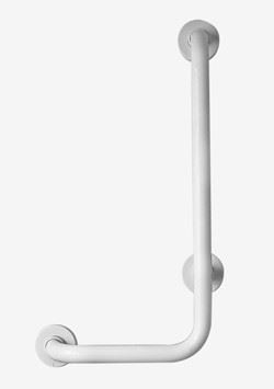 12 x 24 Inch L-Shaped Grab Bar in white, designed for bathroom safety