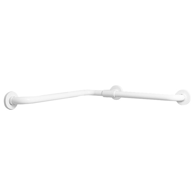 ADA-compliant 24 x 26 inch horizontal corner grab bar in white