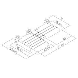Folding Shower Seat Double Nylon Slats for Comfort